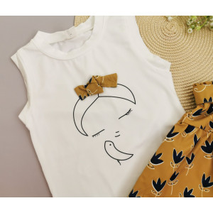 Костюм на літо для дівчинки жовтий Girl 10058