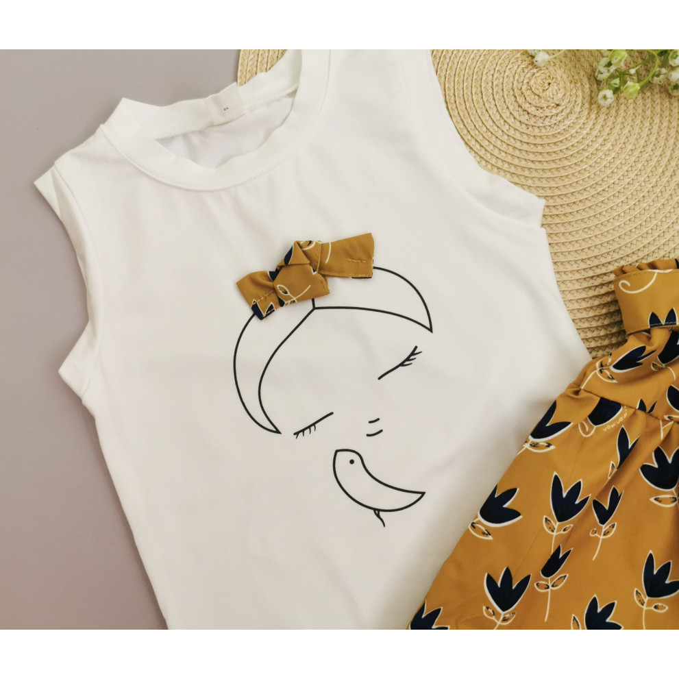 Костюм на літо для дівчинки жовтий Girl 10058