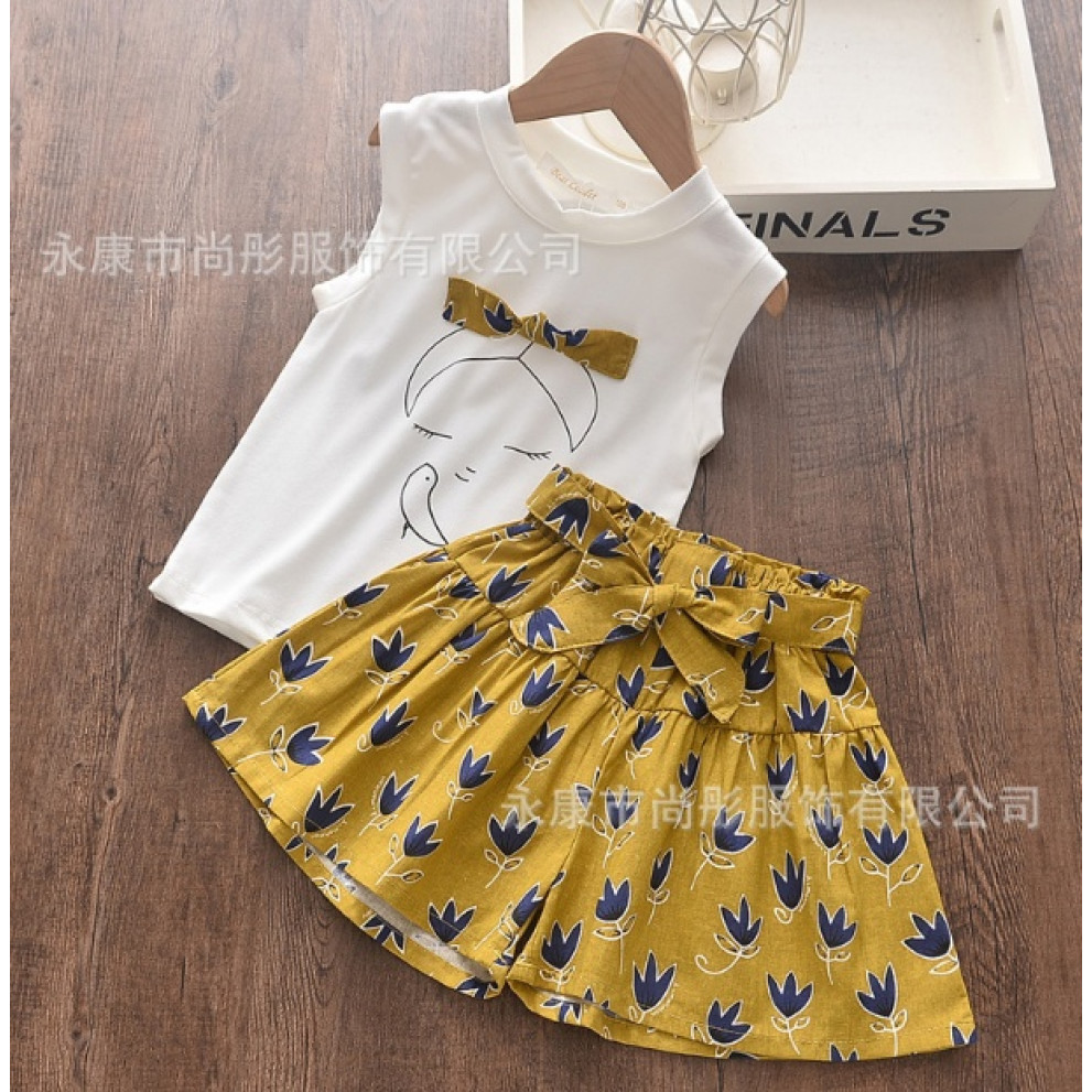 Костюм на літо для дівчинки жовтий Girl 10058