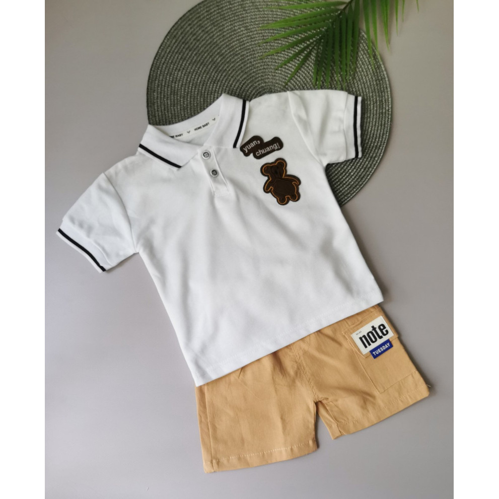Костюм на літо хлопчику Note білий 2119