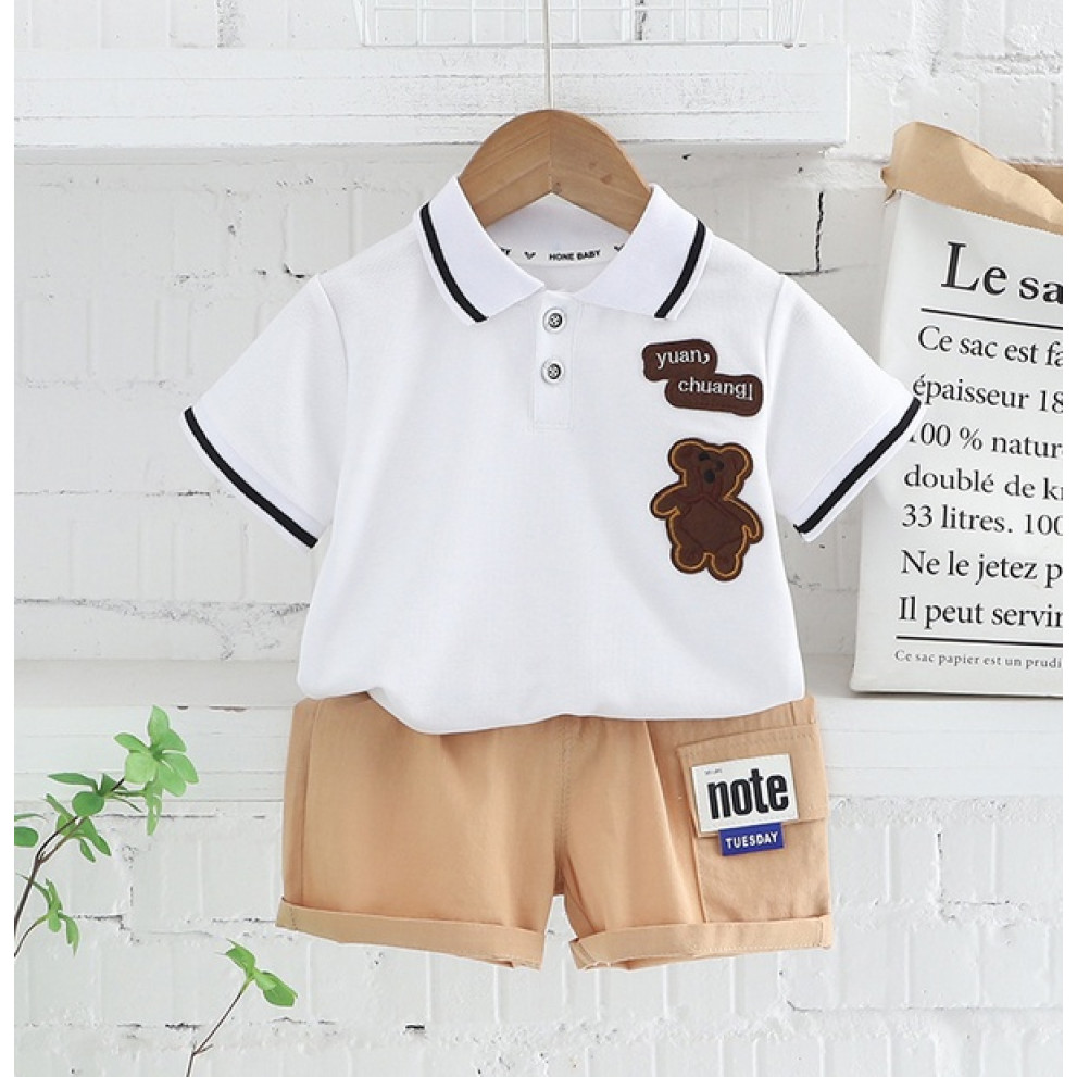 Костюм на літо хлопчику Note білий 2119