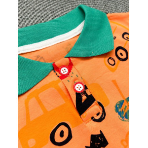 Костюм на літо хлопчику оранж футболка і шорти Cars 10530