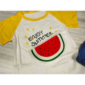 Костюм на літо хлопчику Summer Enjoy жовтий 4202