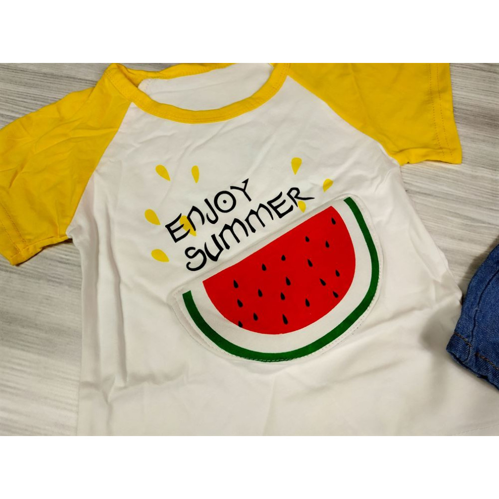 Костюм на літо хлопчику Summer Enjoy жовтий 4202