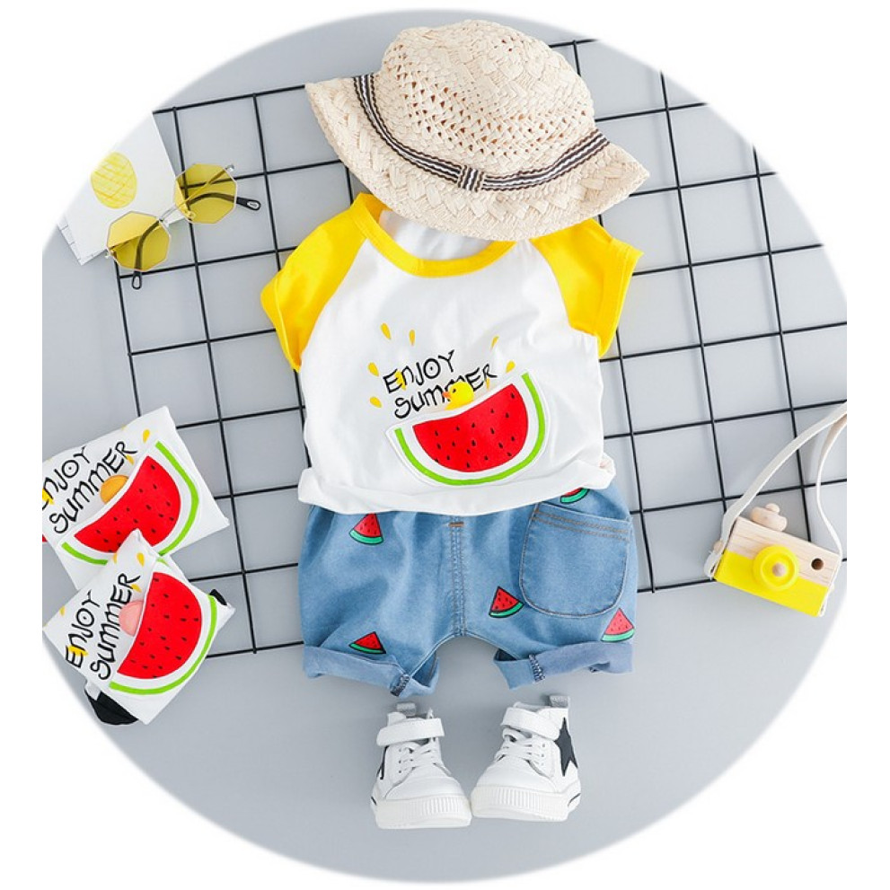 Костюм на літо хлопчику Summer Enjoy жовтий 4202