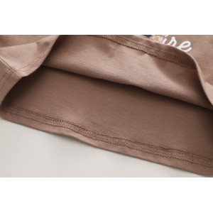 Костюм на літо хлопчику з ведмедиком Mountain коричнева футболка і шорти в полоску 10498