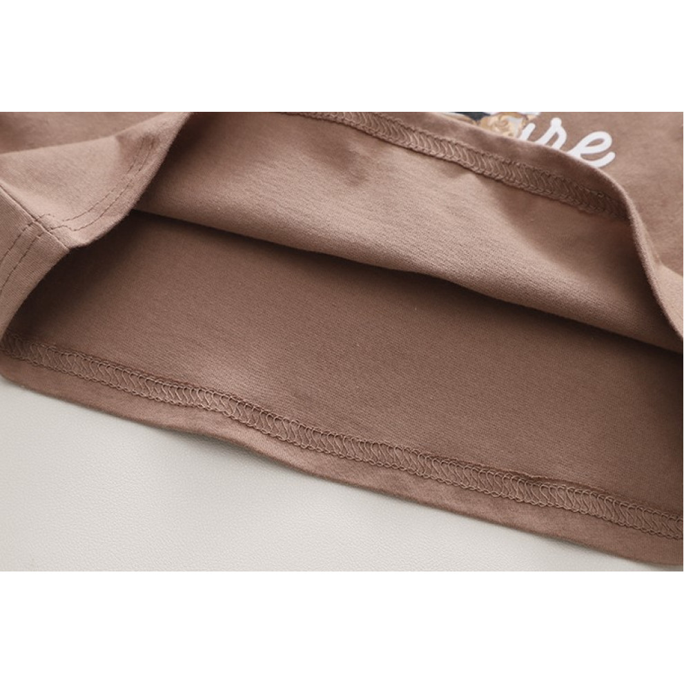 Костюм на літо хлопчику з ведмедиком Mountain коричнева футболка і шорти в полоску 10498