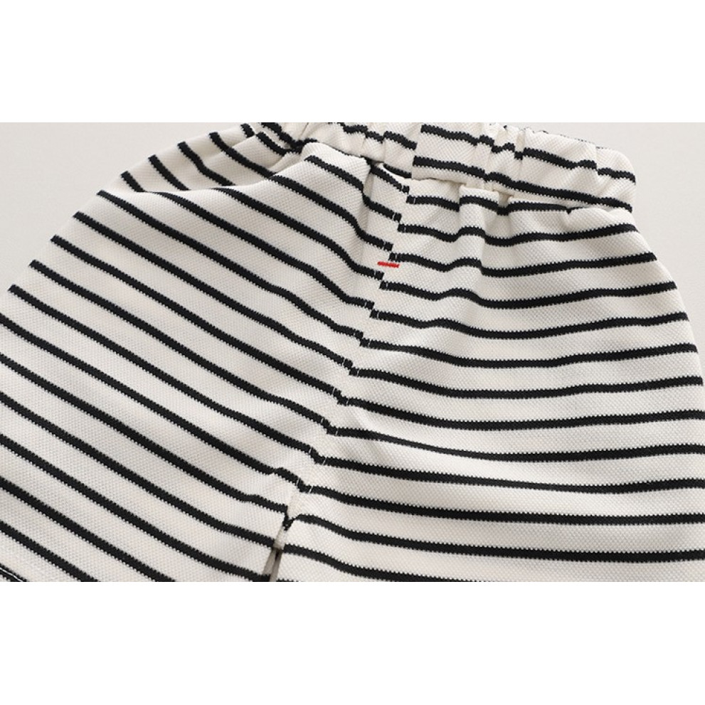 Костюм на літо хлопчику з ведмедиком Mountain коричнева футболка і шорти в полоску 10498