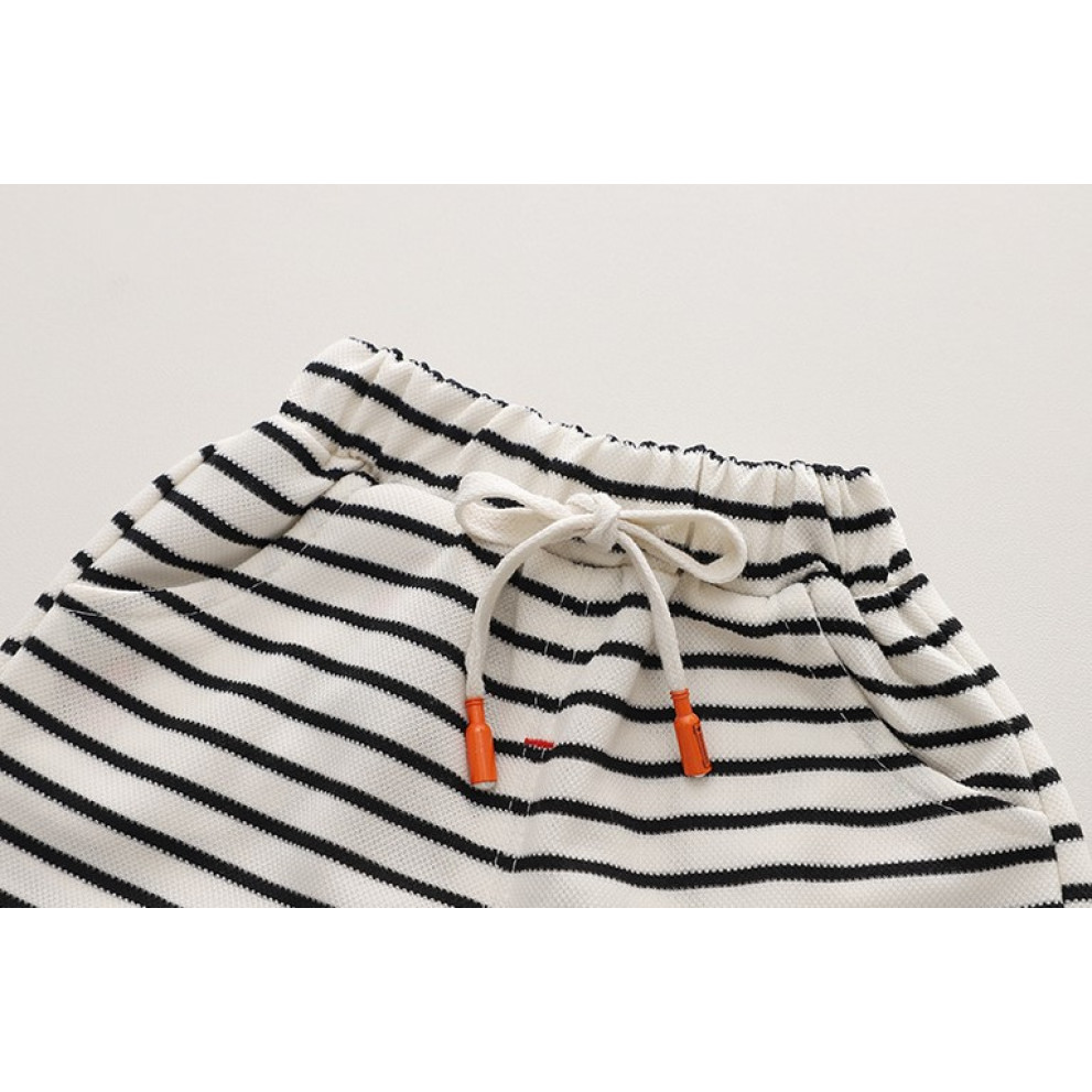 Костюм на літо хлопчику з ведмедиком Mountain жовта футболка і шорти в полоску 10499