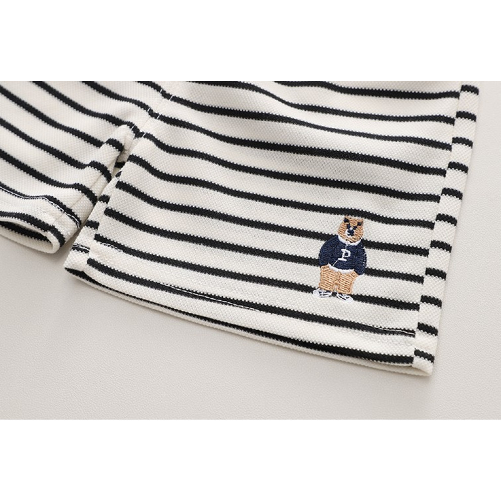 Костюм на літо хлопчику з ведмедиком Mountain жовта футболка і шорти в полоску 10499