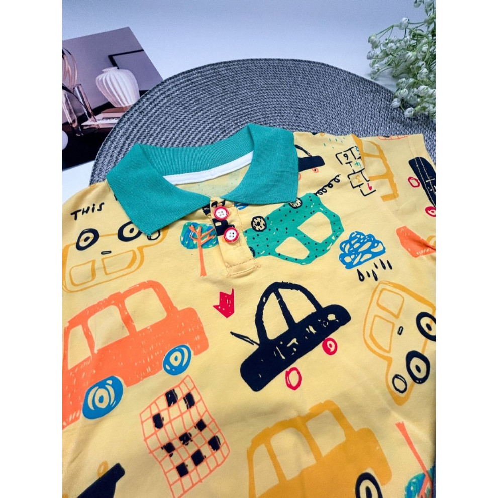 Костюм на літо хлопчику жовта футболка і шорти Cars 10531