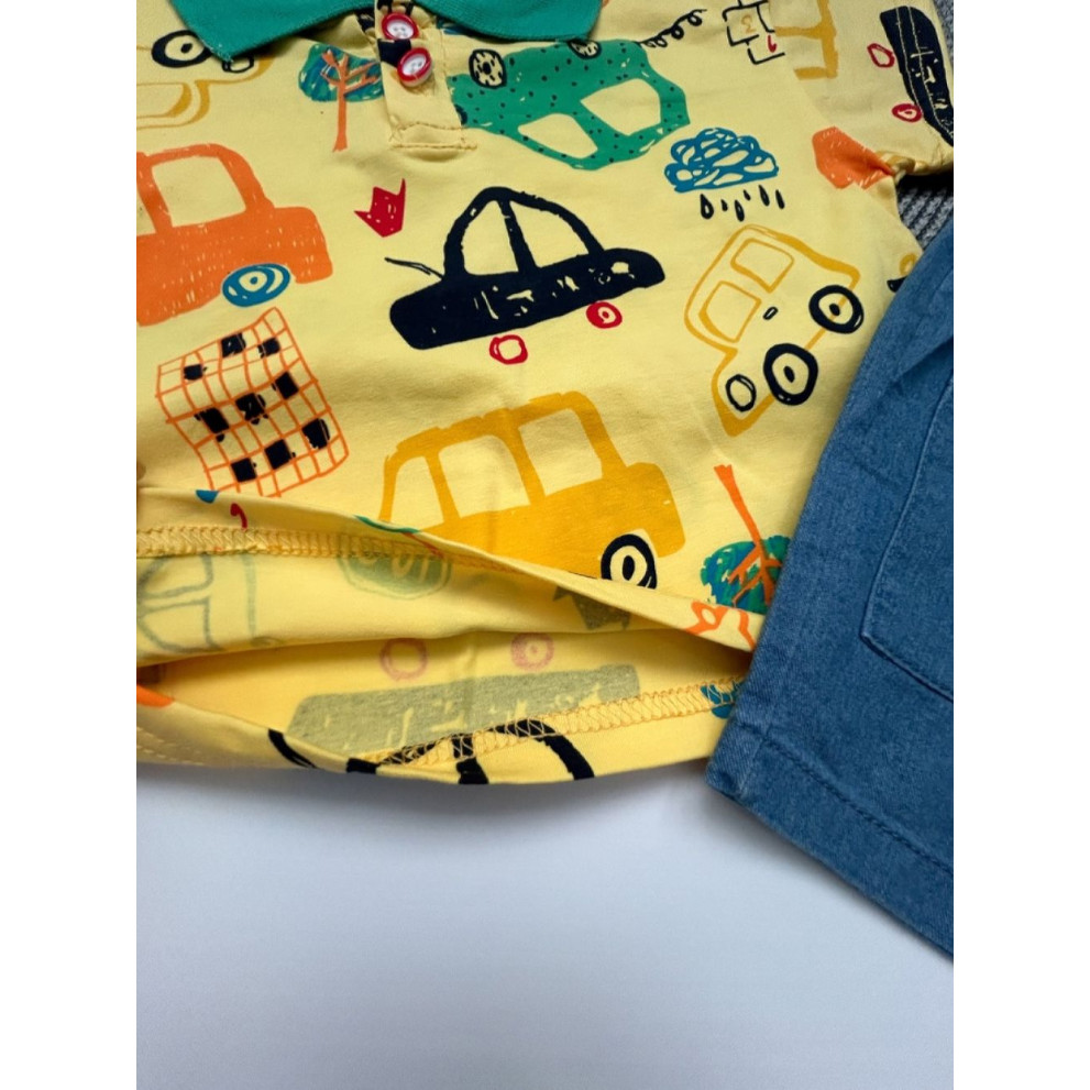 Костюм на літо хлопчику жовта футболка і шорти Cars 10531