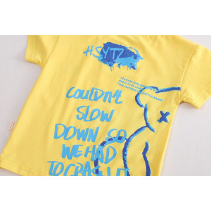 Костюм на літо хлопчику жовта футболка і шорти в ведмедиками 10496