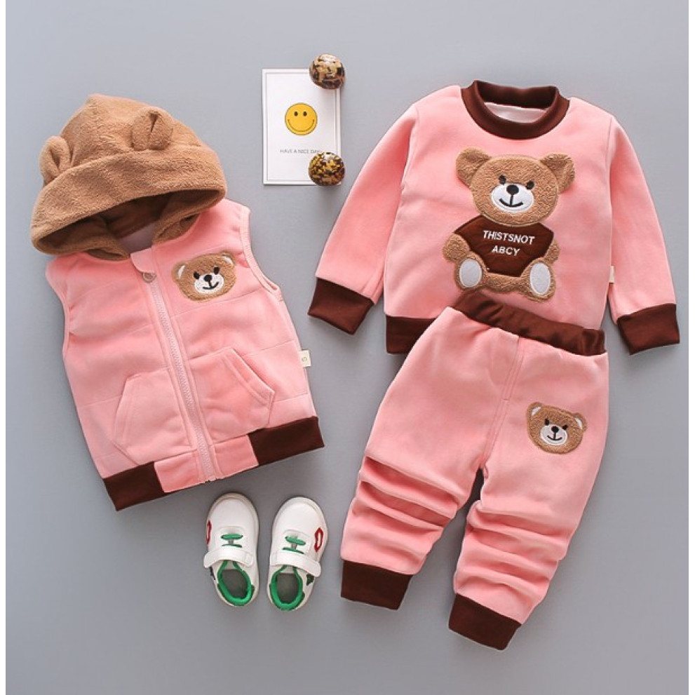 Костюм трійка Bear світло-рожевий 1574