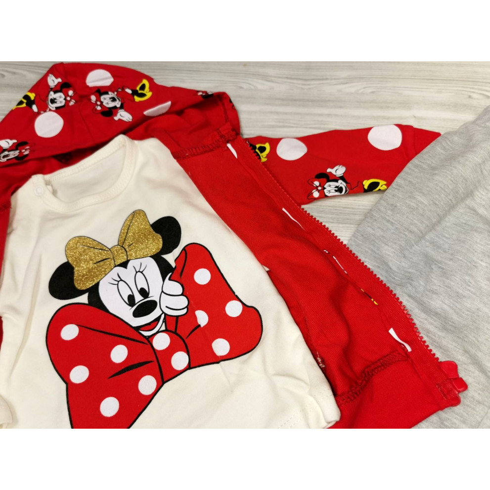 Костюм-трійка для дівчинки червоний 1010