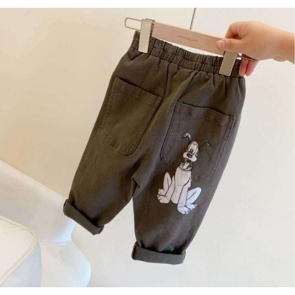 Котонові штанці хлопчику темно-сірі 10395