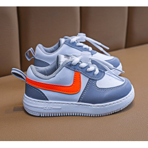 Кросівки дитячі Air білі з помаранчевими смужками