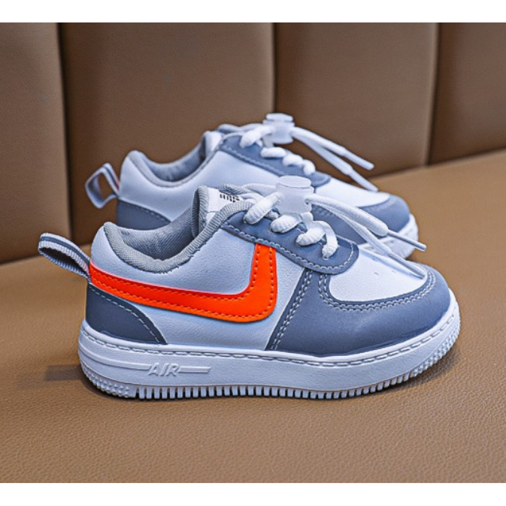 Кросівки дитячі Air білі з помаранчевими смужками