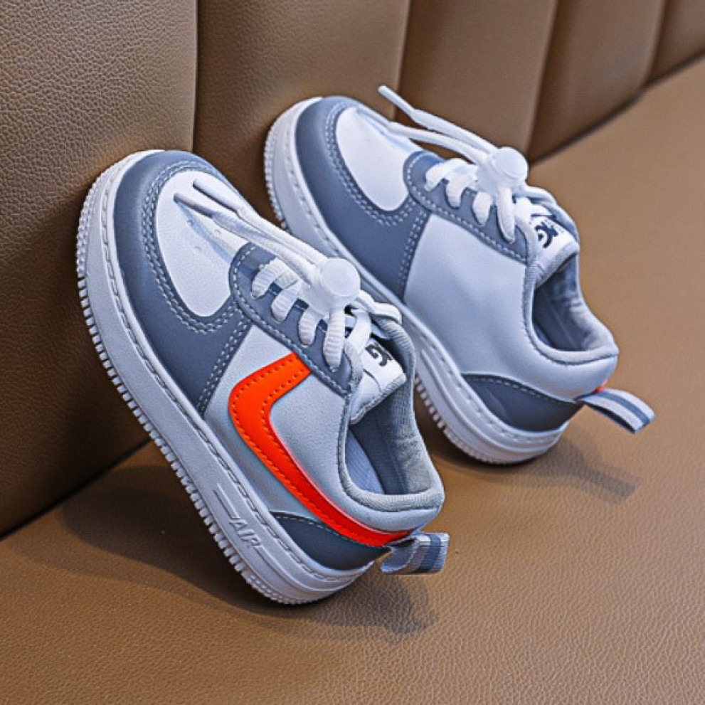 Кросівки дитячі Air білі з помаранчевими смужками