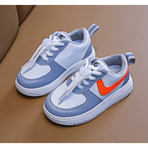 Кросівки дитячі Air білі з помаранчевими смужками