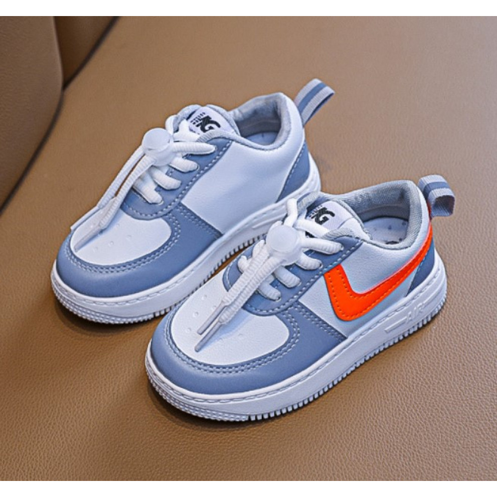 Кросівки дитячі Air білі з помаранчевими смужками