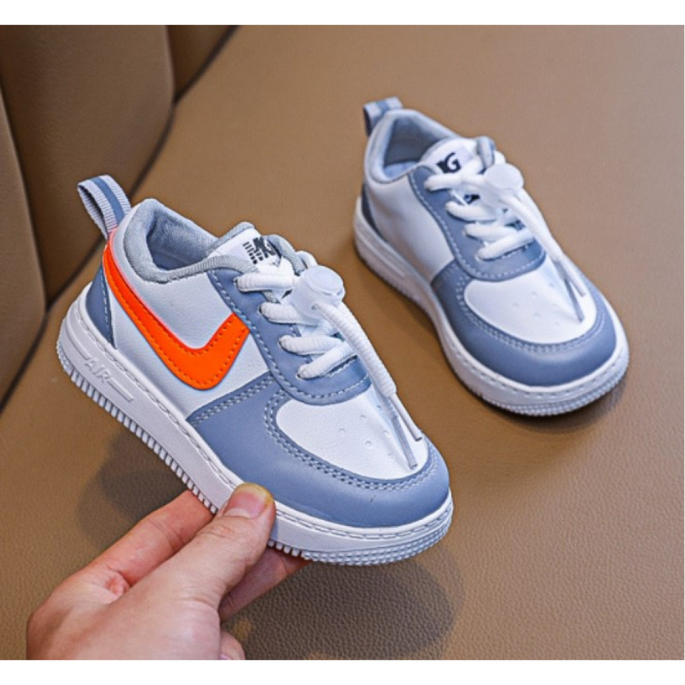 Кросівки дитячі Air білі з помаранчевими смужками