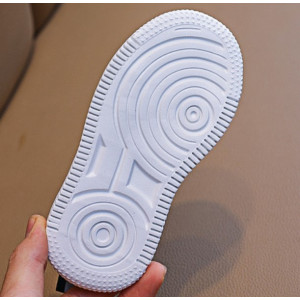 Кросівки дитячі Air білі з помаранчевими смужками