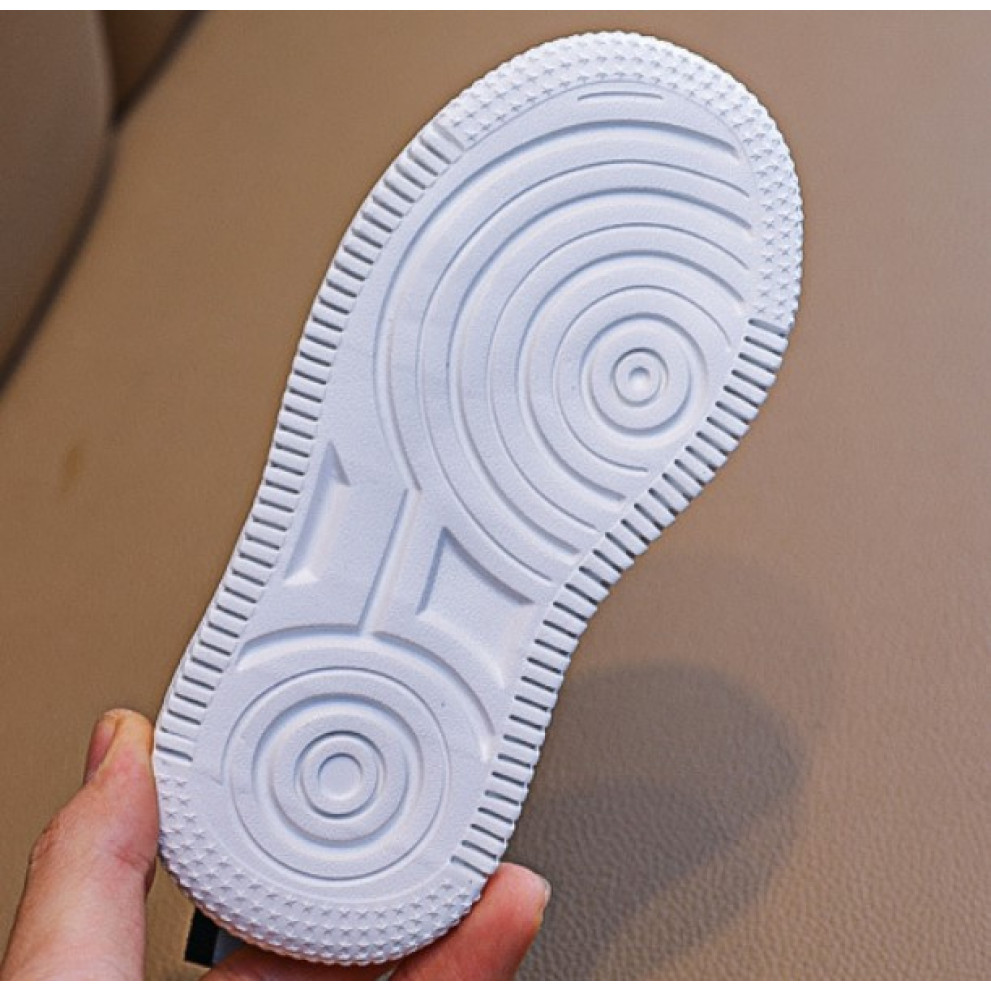 Кросівки дитячі Air білі з помаранчевими смужками