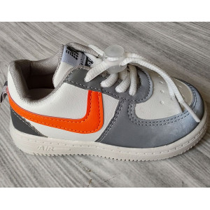 Кросівки дитячі Air білі з помаранчевими смужками