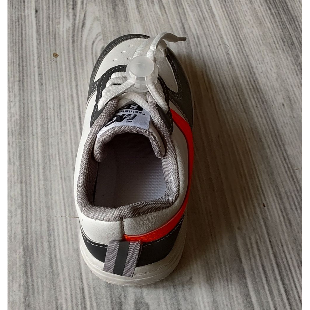 Кросівки дитячі Air білі з помаранчевими смужками