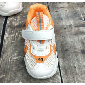 Кросівки дитячі літні NO.1 біло-оранжеві