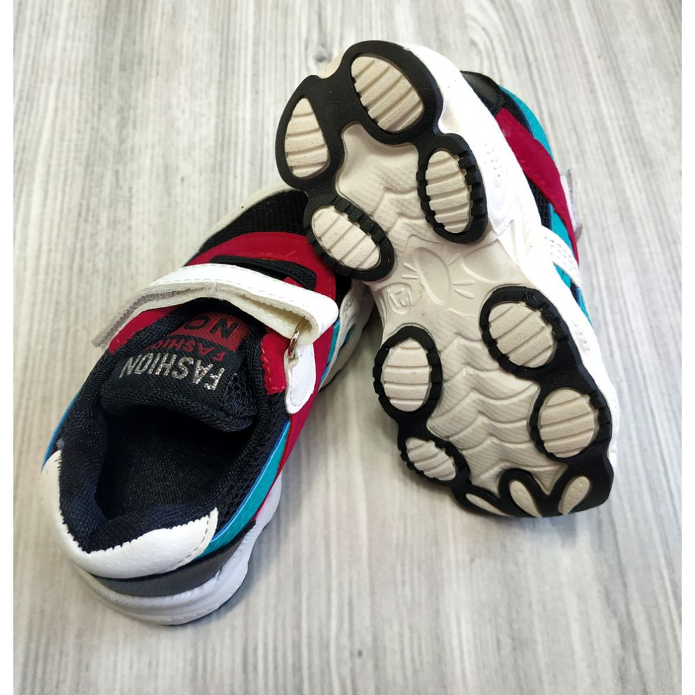 Кросівки дитячі NO.1 з бордово-бірюзовими смужками