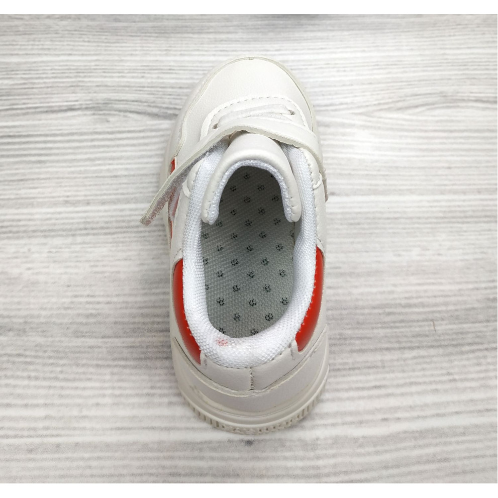 Кросівки дитячі PU-шкіра білі з червоними смужками