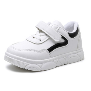Кросівки дитячі PU-шкіра білі з чорними смужками