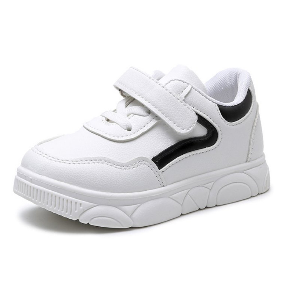 Кросівки дитячі PU-шкіра білі з чорними смужками