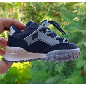 Кросівки дитячі утеплені флісом hЕ чорно-сірі