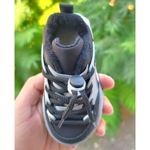 Кросівки дитячі утеплені флісом hЕ чорно-сірі