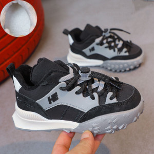 Кросівки дитячі утеплені флісом hЕ чорно-сірі