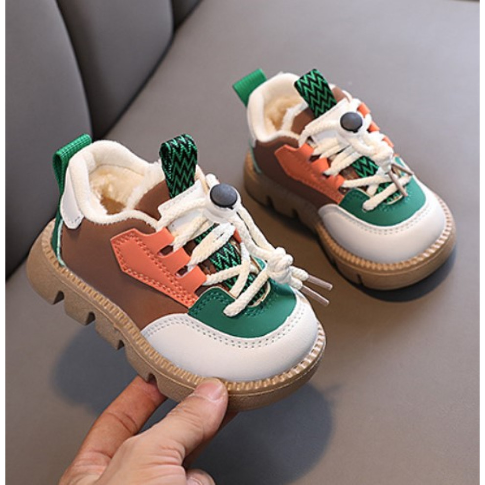 Кросівки дитячі зимові з коричневими вставками