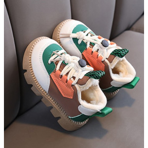 Кросівки дитячі зимові з коричневими вставками