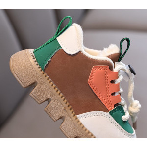 Кросівки дитячі зимові з коричневими вставками