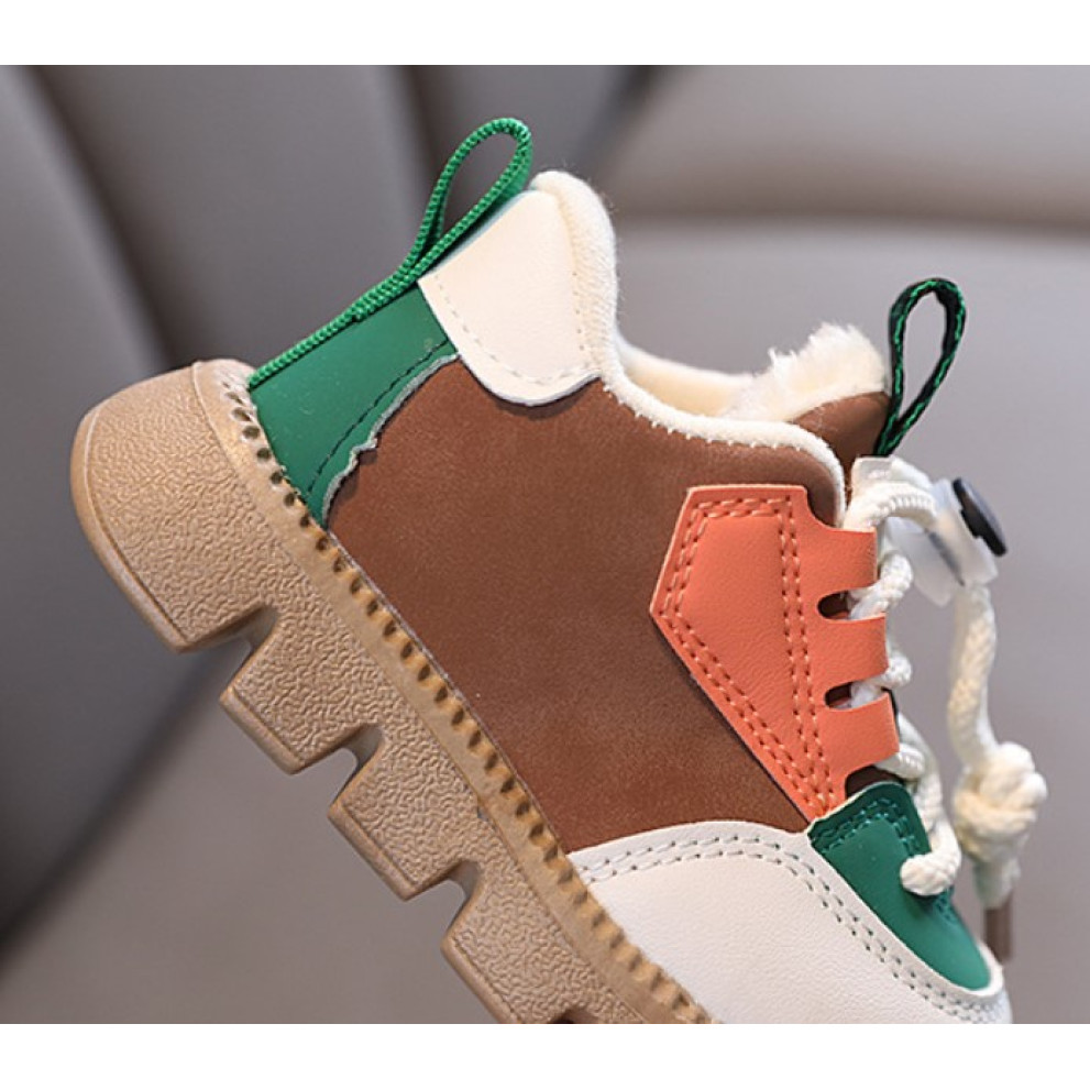 Кросівки дитячі зимові з коричневими вставками