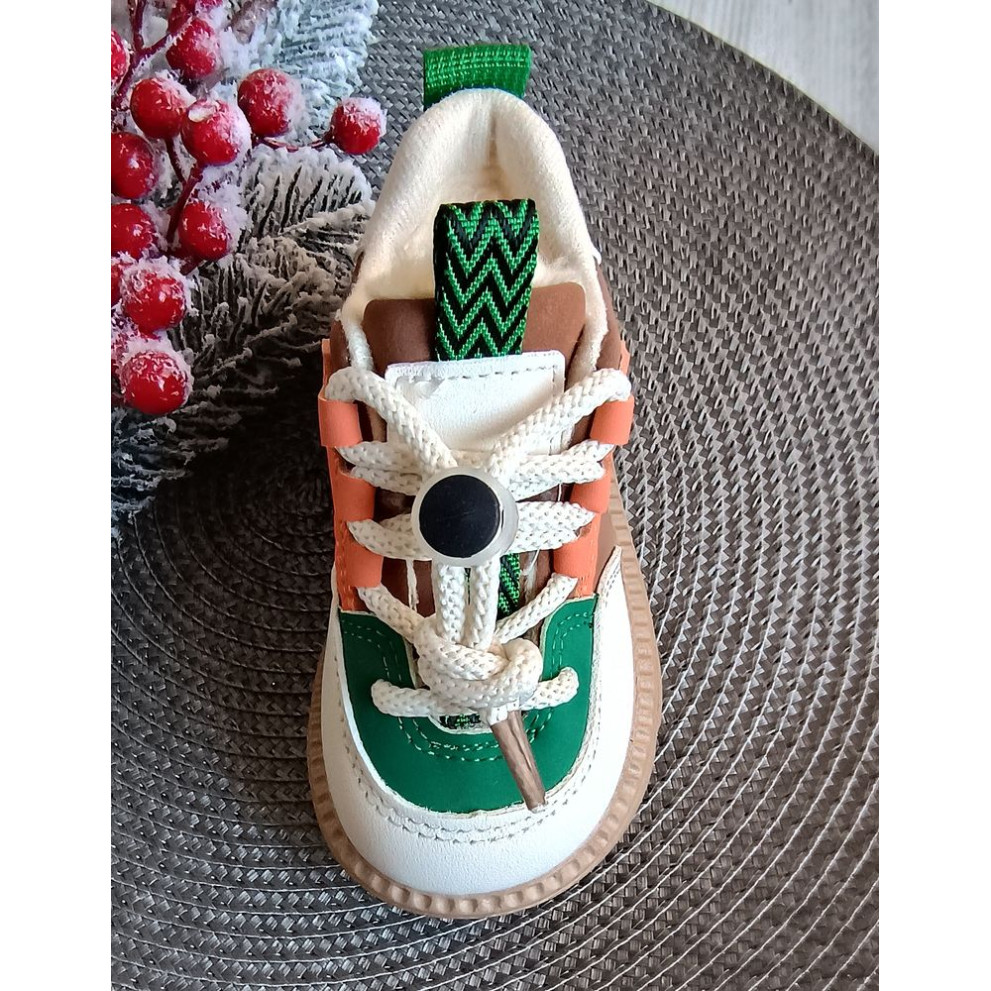 Кросівки дитячі зимові з коричневими вставками