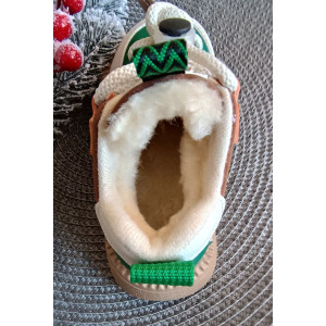 Кросівки дитячі зимові з коричневими вставками