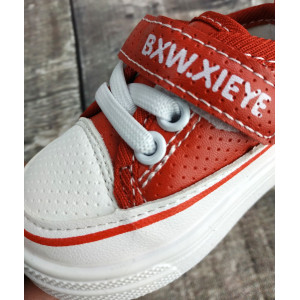 Кросівки PU-шкіра BXW біло-червоні