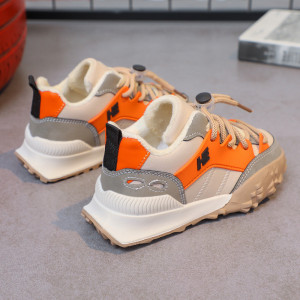 Кросівки дитячі утеплені флісом hЕ сіро-оранжеві