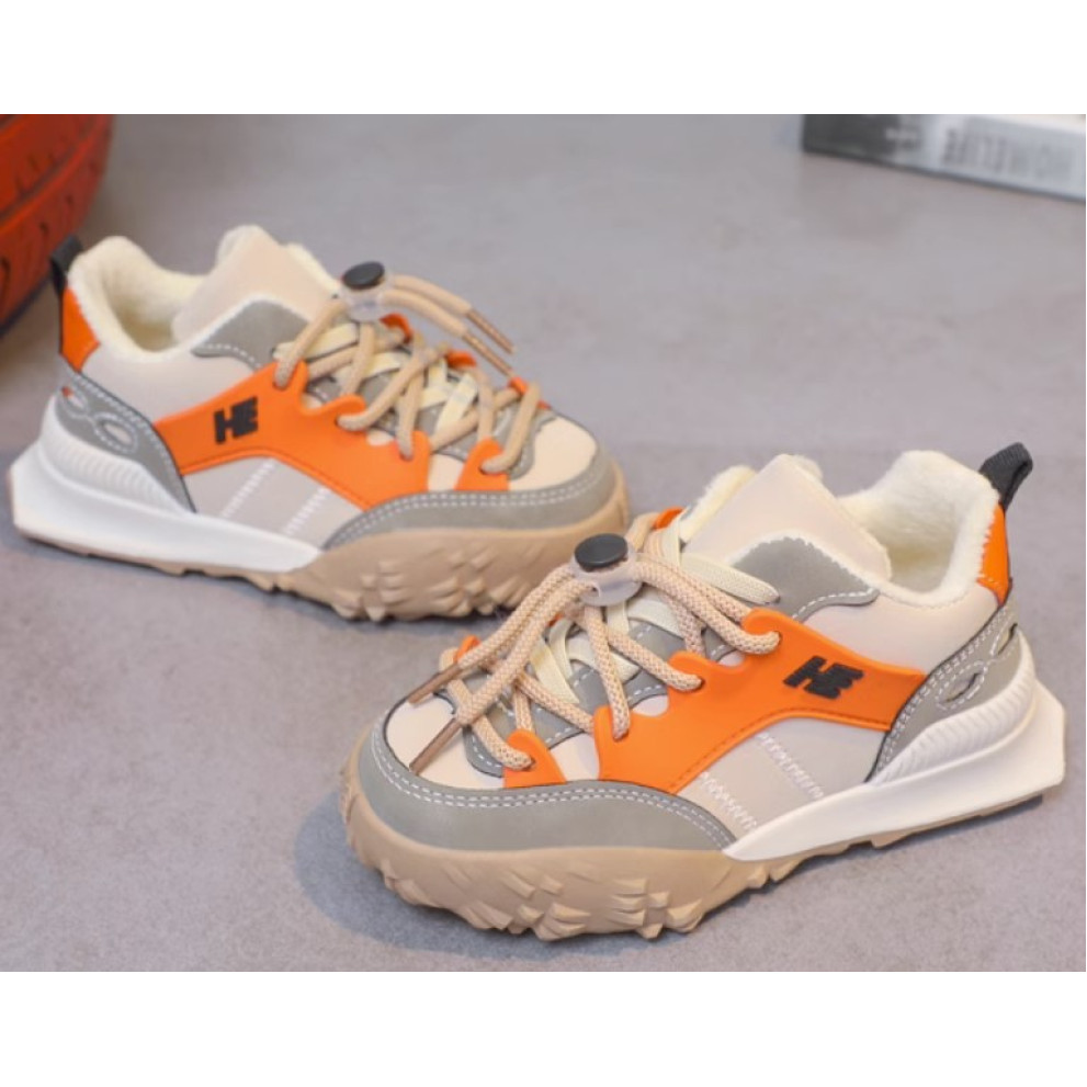Кросівки дитячі утеплені флісом hЕ сіро-оранжеві