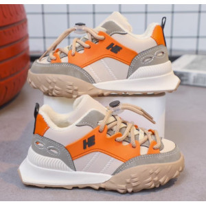 Кросівки дитячі утеплені флісом hЕ сіро-оранжеві