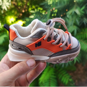 Кросівки дитячі утеплені флісом hЕ сіро-оранжеві