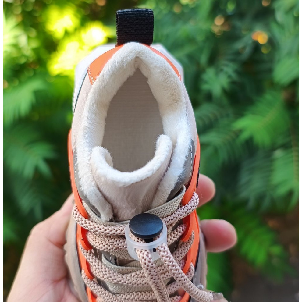 Кросівки дитячі утеплені флісом hЕ сіро-оранжеві